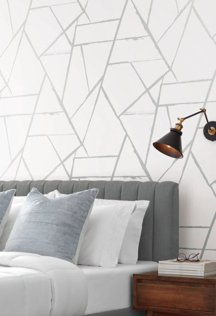 York Wallcoverings CC1296 Silver Metallic Intersect Wallpaper