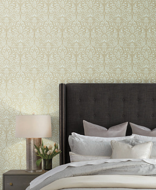 York Wallcoverings CD4008 Blue/Gold Paradise Wallpaper