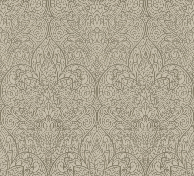 York Wallcoverings CD4010 Taupe/Copper Paradise Wallpaper