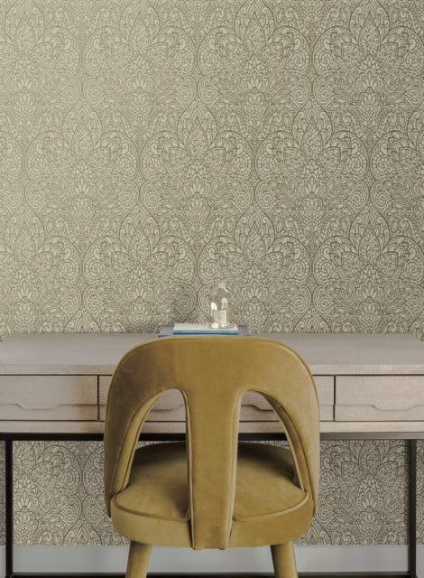 York Wallcoverings CD4010 Taupe/Copper Paradise Wallpaper