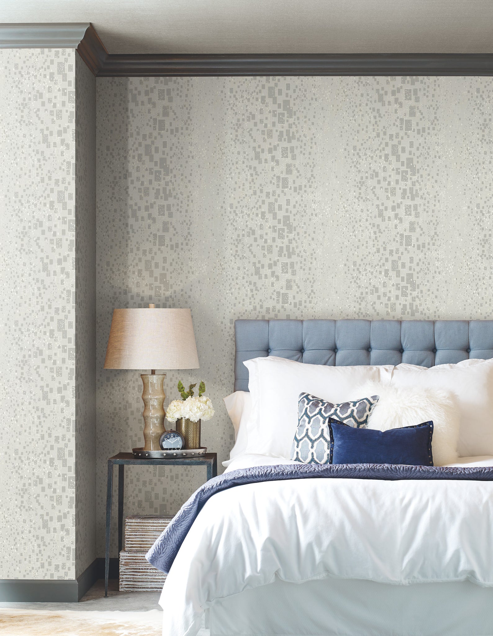 York Wallcoverings CI2324 Gilded Confetti Silver/Gray Wallpaper