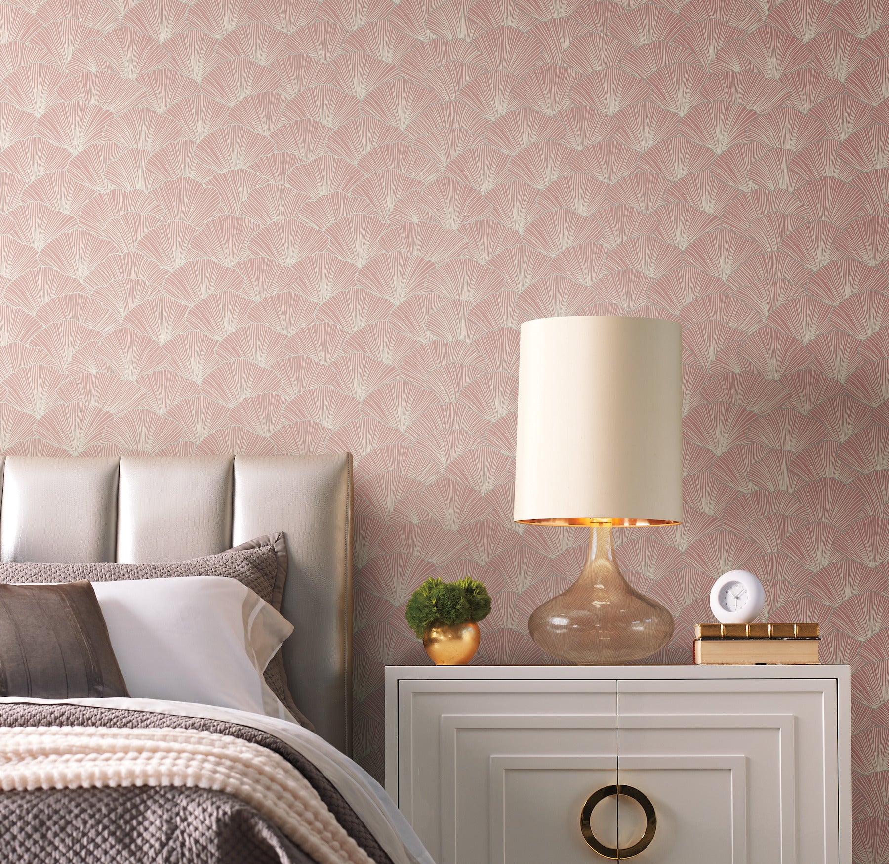 York Wallcoverings CI2334 Luminous Ginkgo Soft Coral Wallpaper