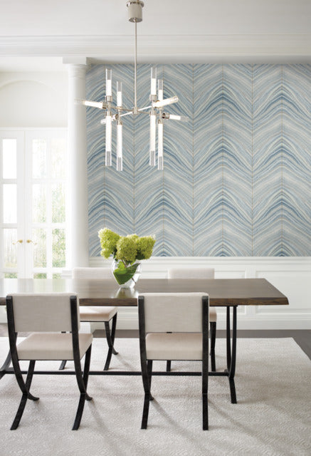 York Wallcoverings CI2412 Onyx Strata Blue Wallpaper