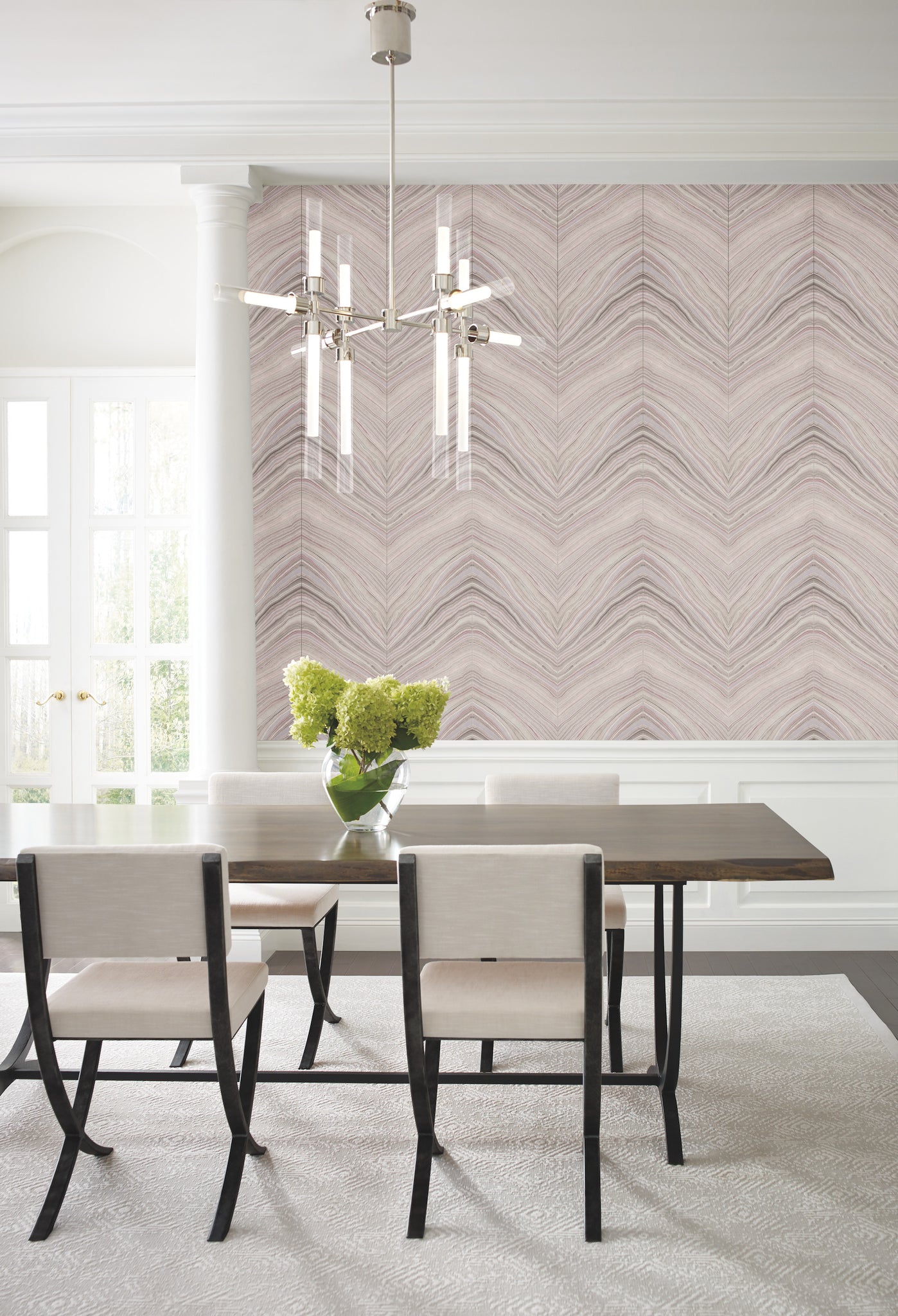 York Wallcoverings CI2413 Onyx Strata Moonlight Blush Wallpaper