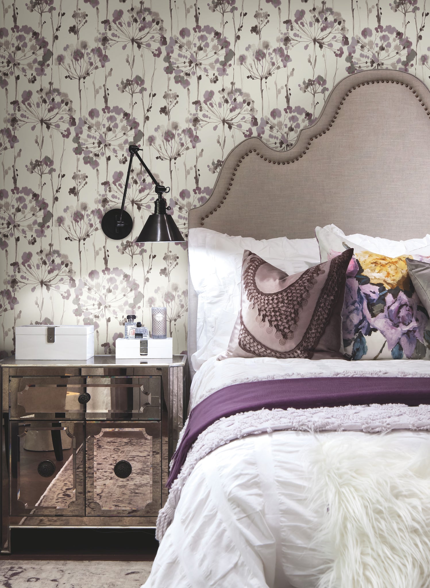 York Wallcoverings CI2424 Flourish Lavender Wallpaper