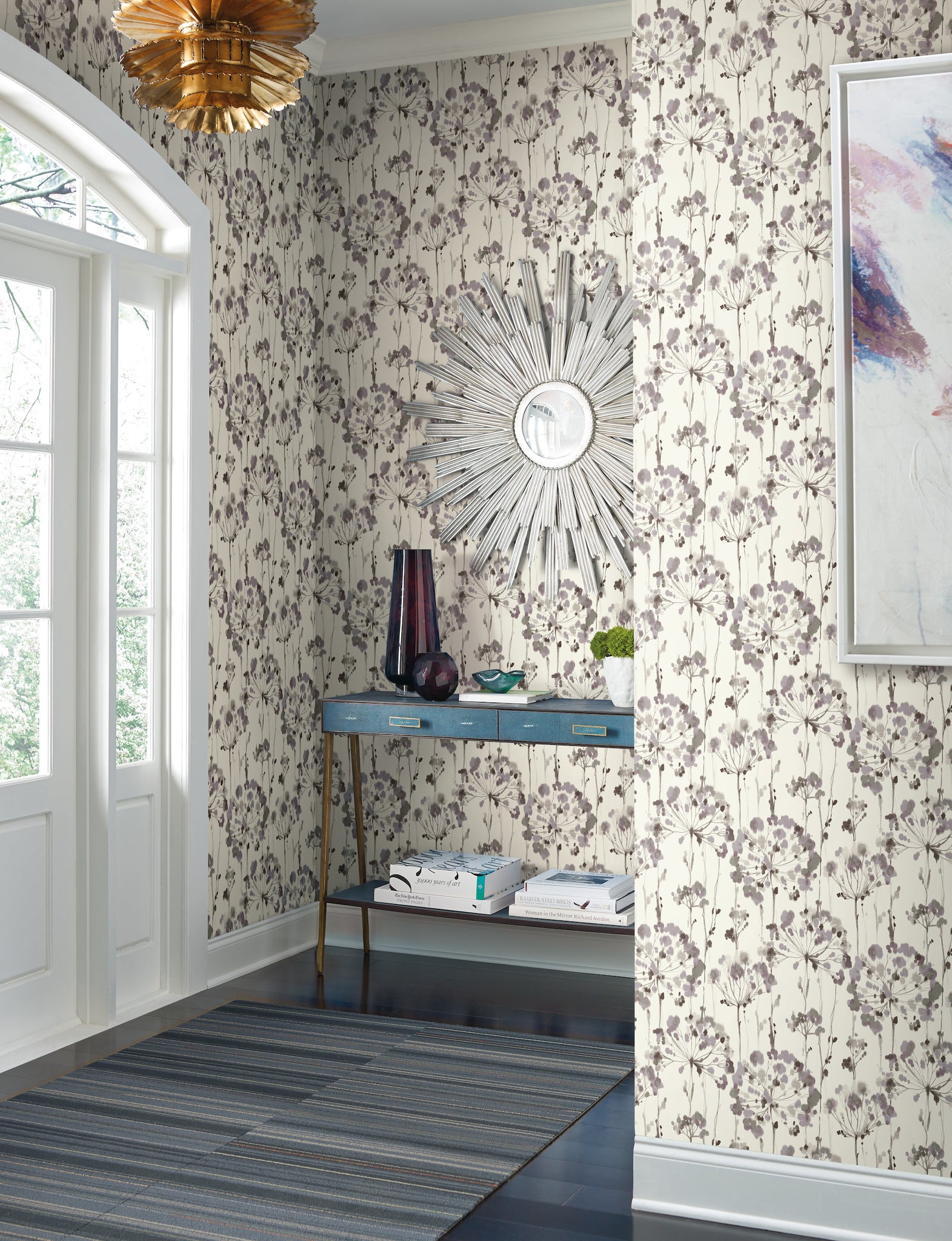 York Wallcoverings CI2424 Flourish Lavender Wallpaper