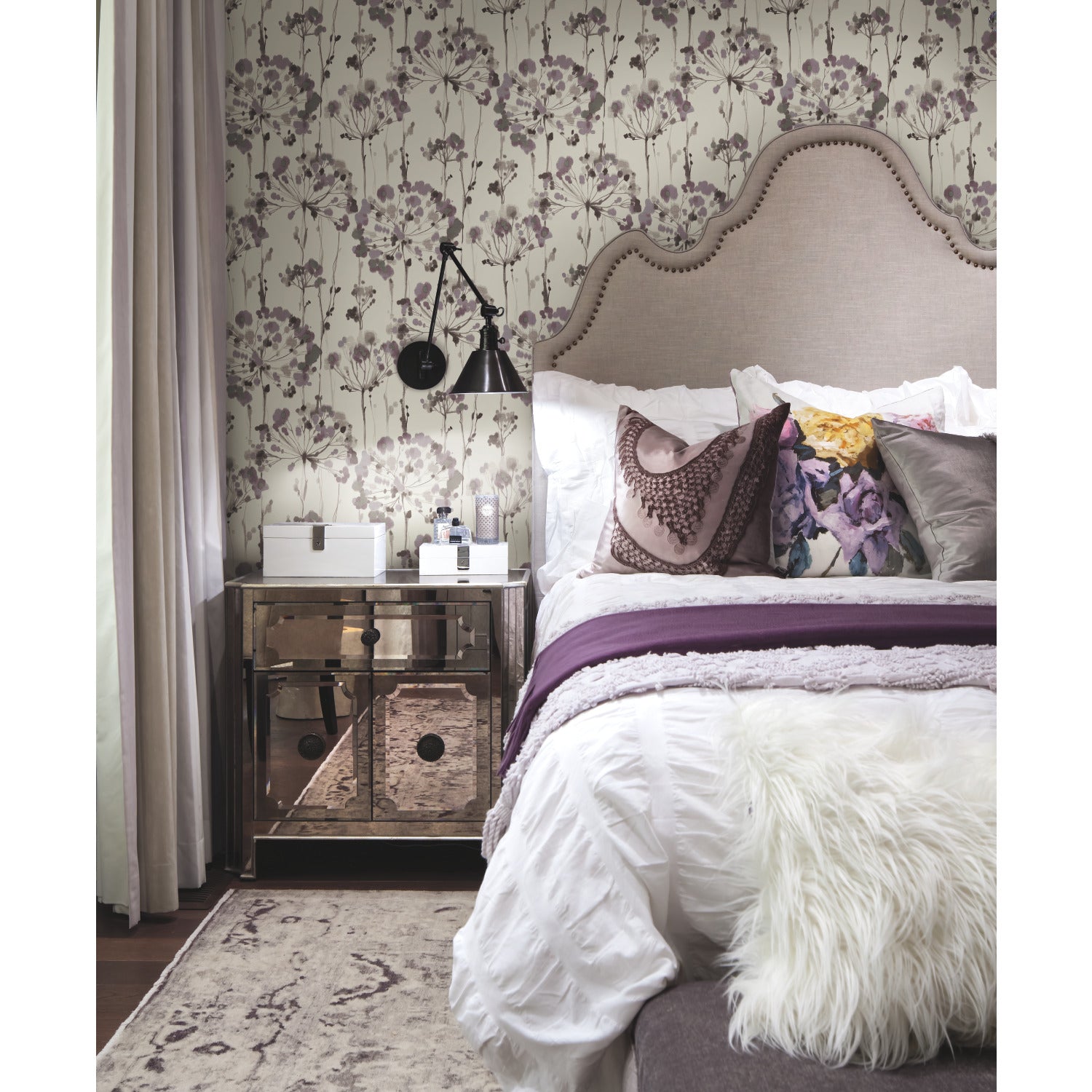 York Wallcoverings CI2424 Flourish Lavender Wallpaper