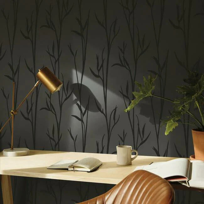 York Wallcoverings DA3511N Matcha Black Wallpaper