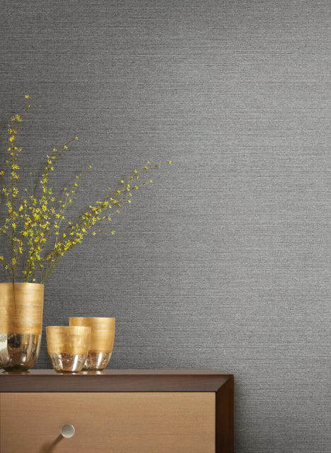 York Wallcoverings DD3731 Shining Sisal Silver and White Wallpaper