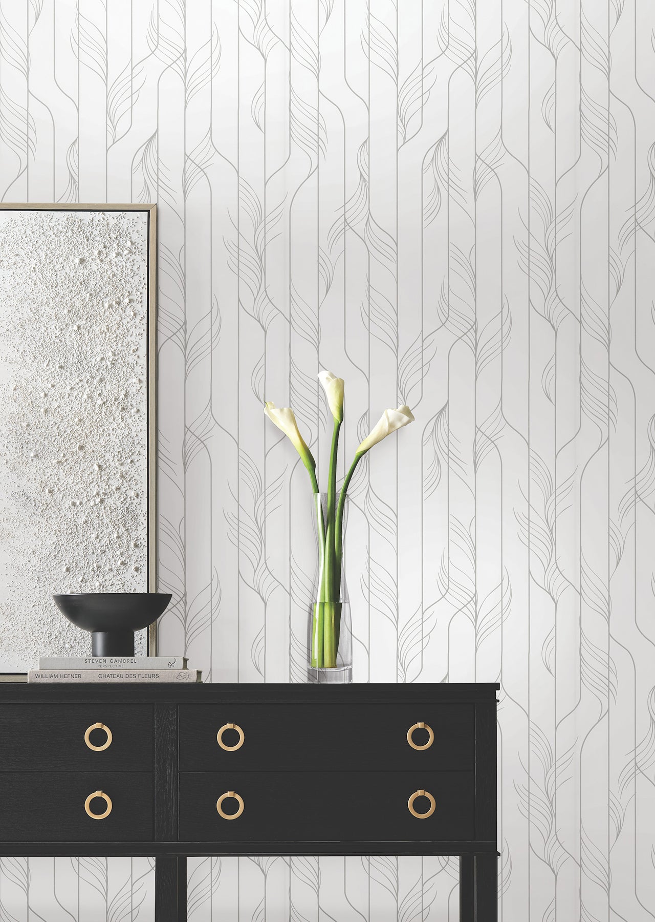 York Wallcoverings DF3302 Elemental Thread White & Silver Wallpaper