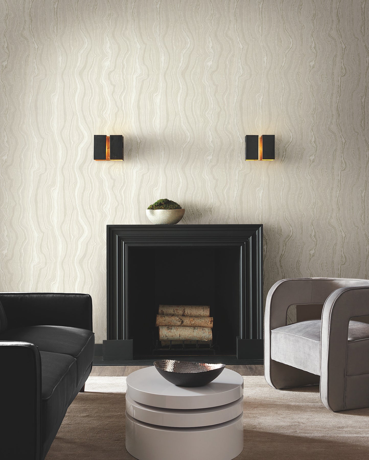 York Wallcoverings DF3322 Mineral Shimmer White & Pearl Wallpaper