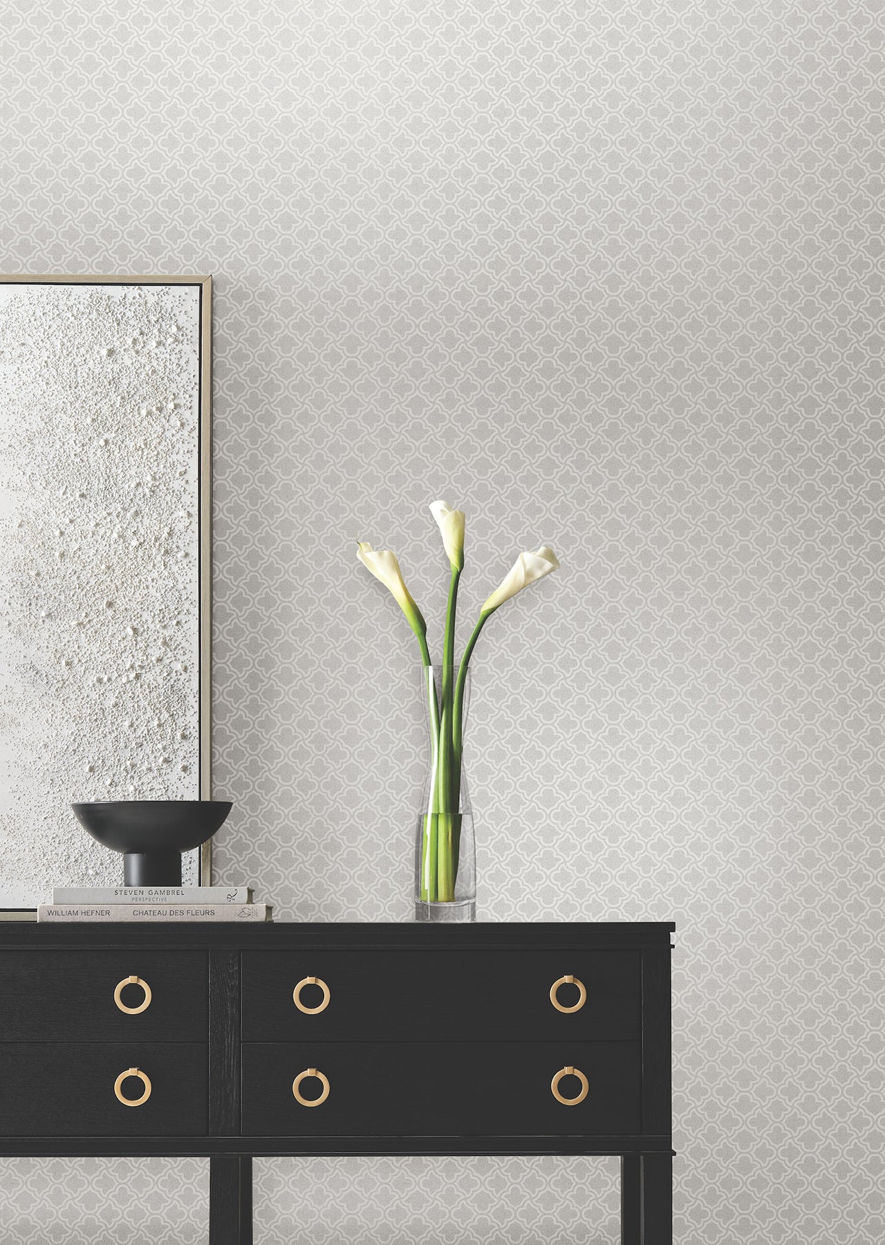 York Wallcoverings DF3339 Uptown Glam White Wallpaper