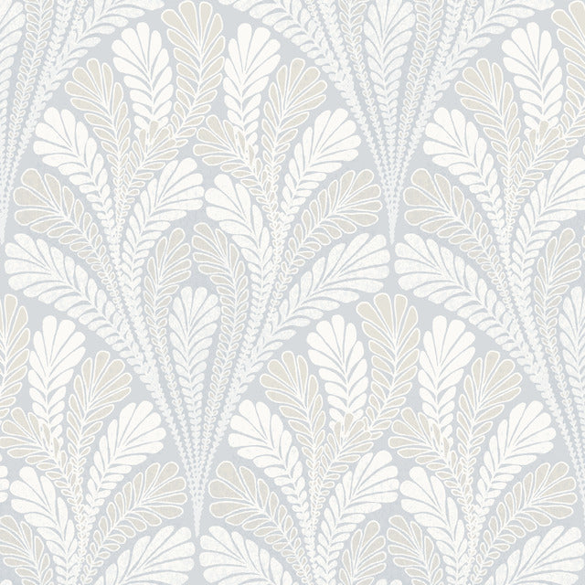 York Wallcoverings DM5021 Shell Damask Blue Wallpaper