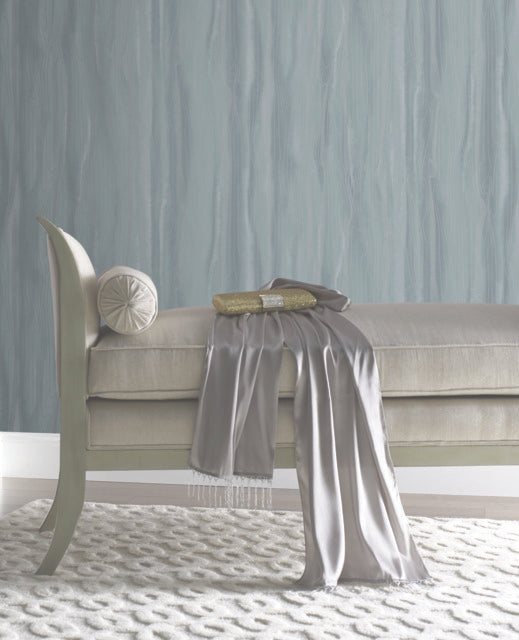 York Wallcoverings DT5031 Blue/Silver Fantasy Faux Bois Wallpaper