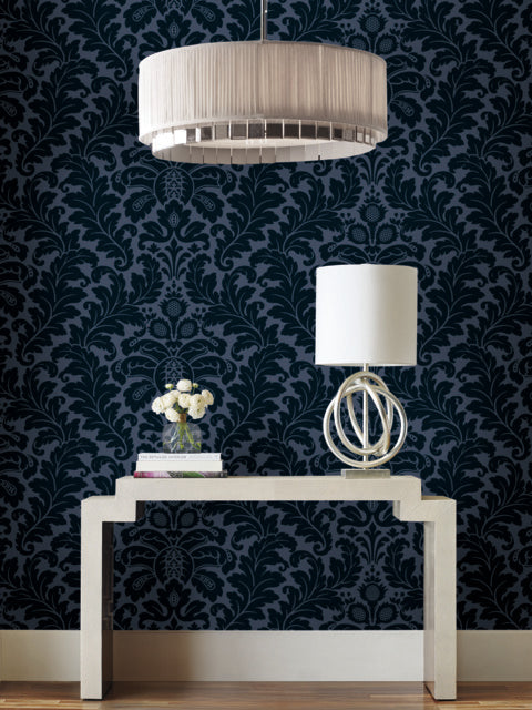 York Wallcoverings DT5042 Navy Modern Romance Wallpaper