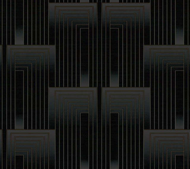 York Wallcoverings DT5072 Black/Copper Vanishing Wallpaper