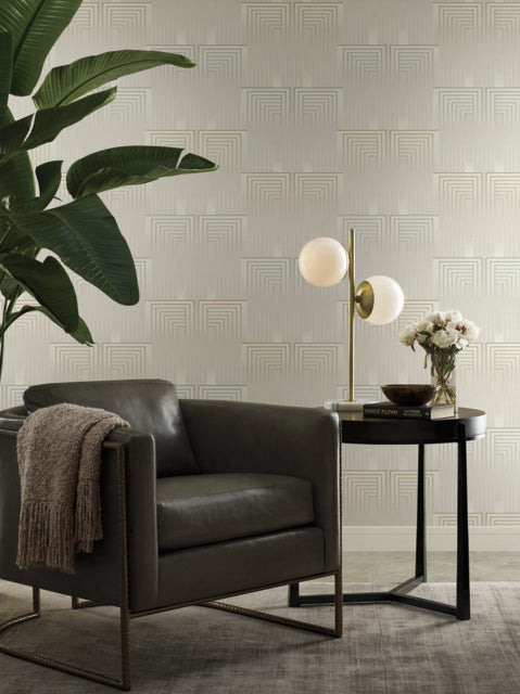 York Wallcoverings DT5073 Silver/Gold Vanishing Wallpaper