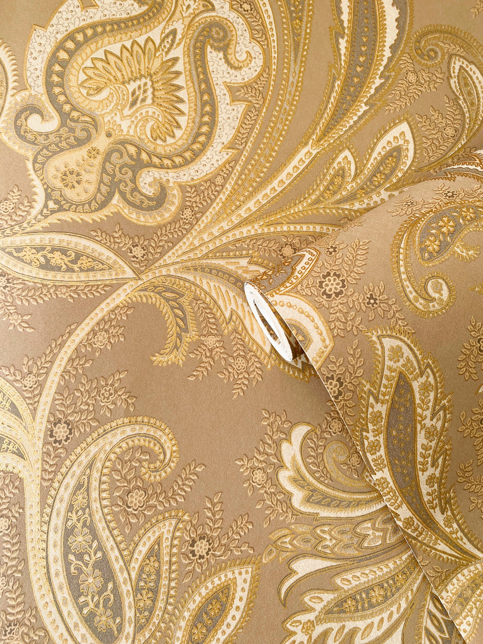 Galerie Wallcoverings DWP0355-06 Paisley Brown Wallpaper