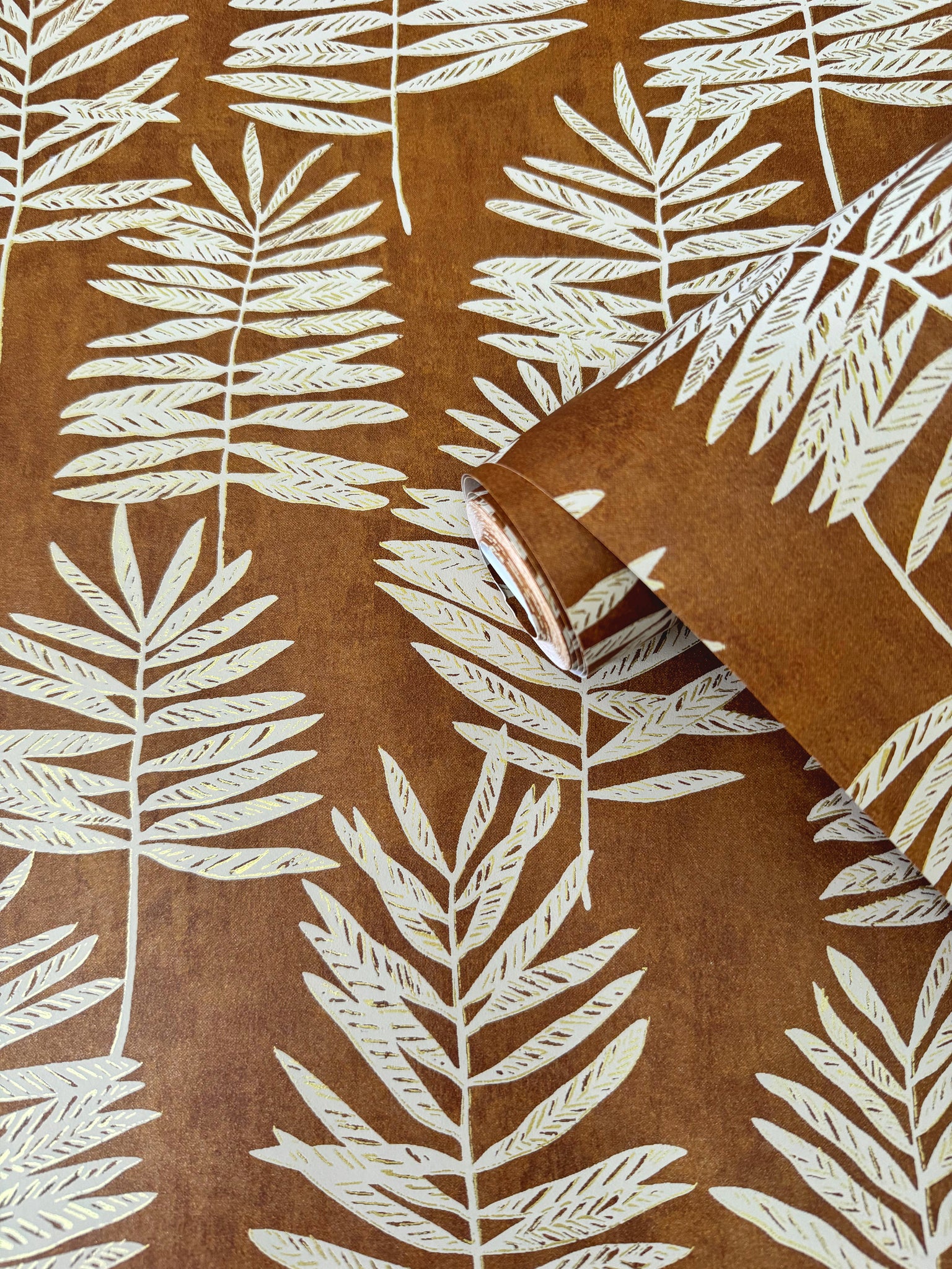 Galerie Wallcoverings DWP0365-06 Tumbling Leaf Orange Wallpaper