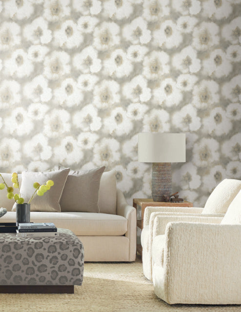 York Wallcoverings EV3962 Blended Floral Beige Wallpaper