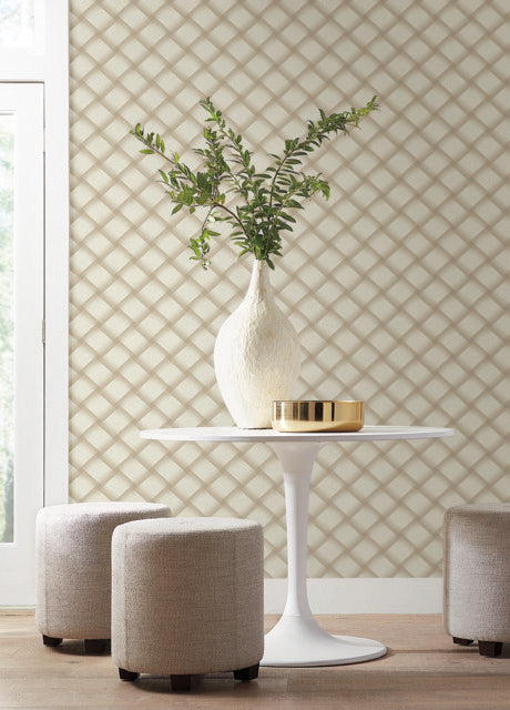 York Wallcoverings EV3965 Bayside Basket Weave Beige Wallpaper