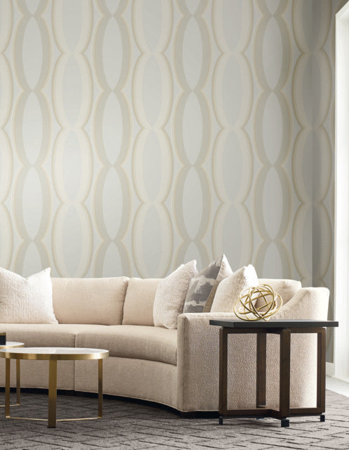 York Wallcoverings EV3984 Progression Ogee Beige Wallpaper