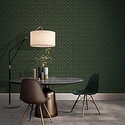 Galerie Wallcoverings F-AF7006 Fan Green Wallpaper