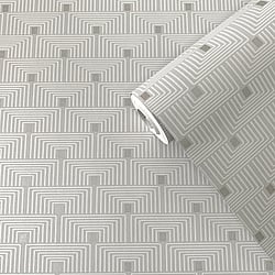 Galerie Wallcoverings F-PL3002 Geo Key Silver Grey Wallpaper