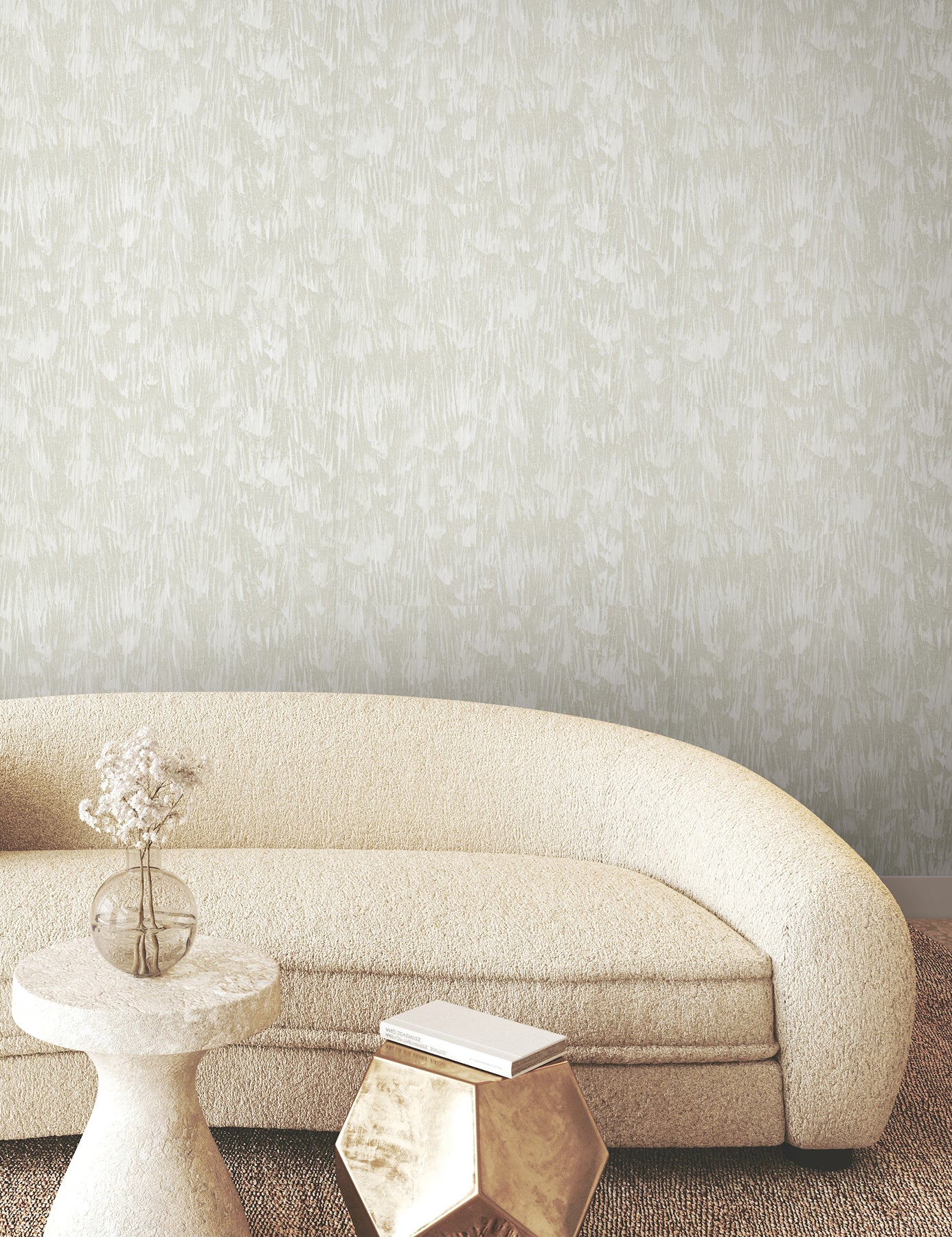 York Wallcoverings FM1002 Gilded Plume Light Cream Wallpaper