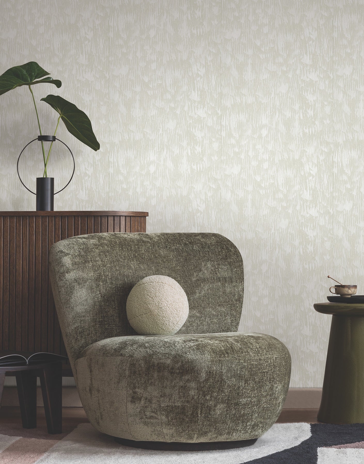 York Wallcoverings FM1002 Gilded Plume Light Cream Wallpaper