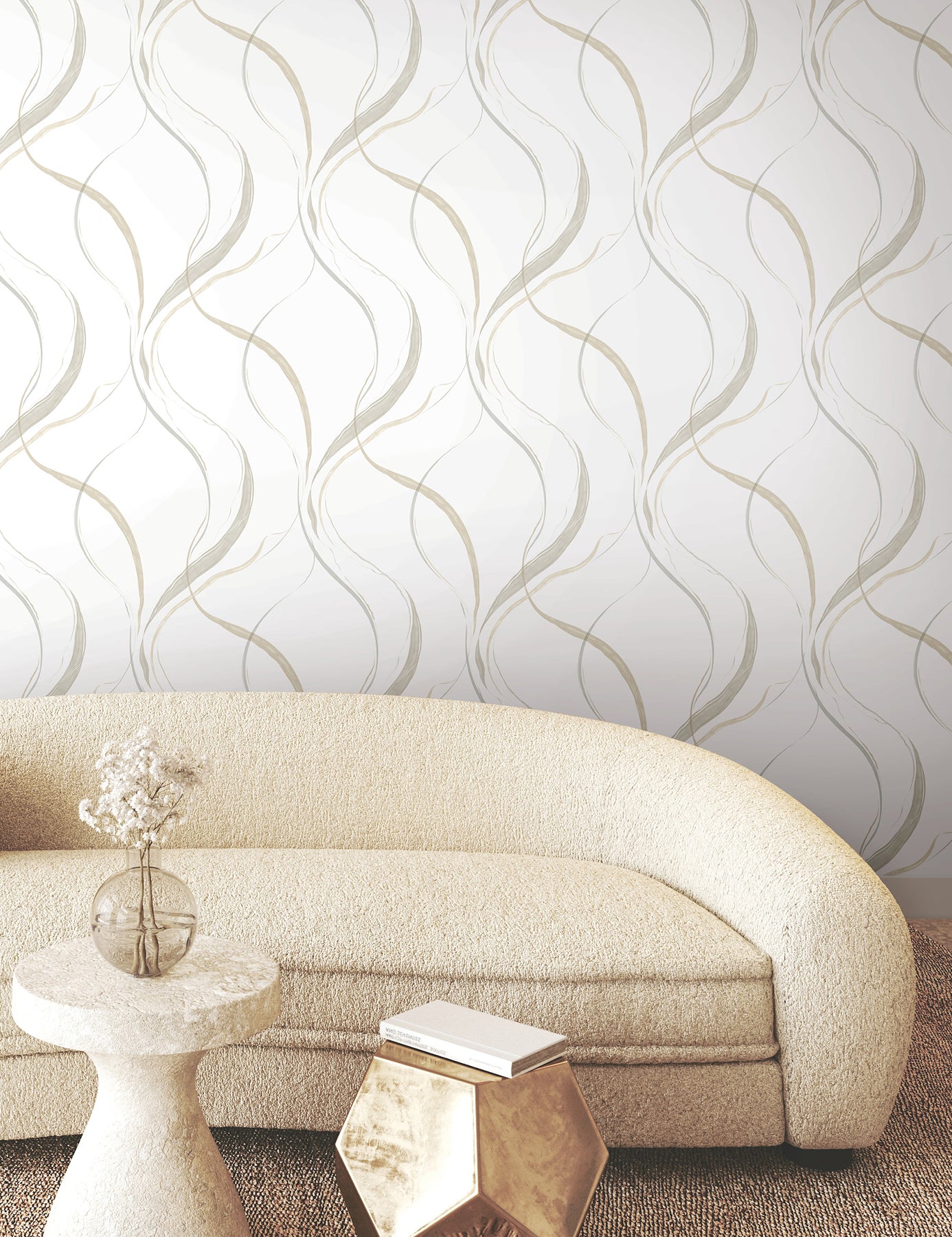 York Wallcoverings FM1093 Ink Flow Neutral Wallpaper