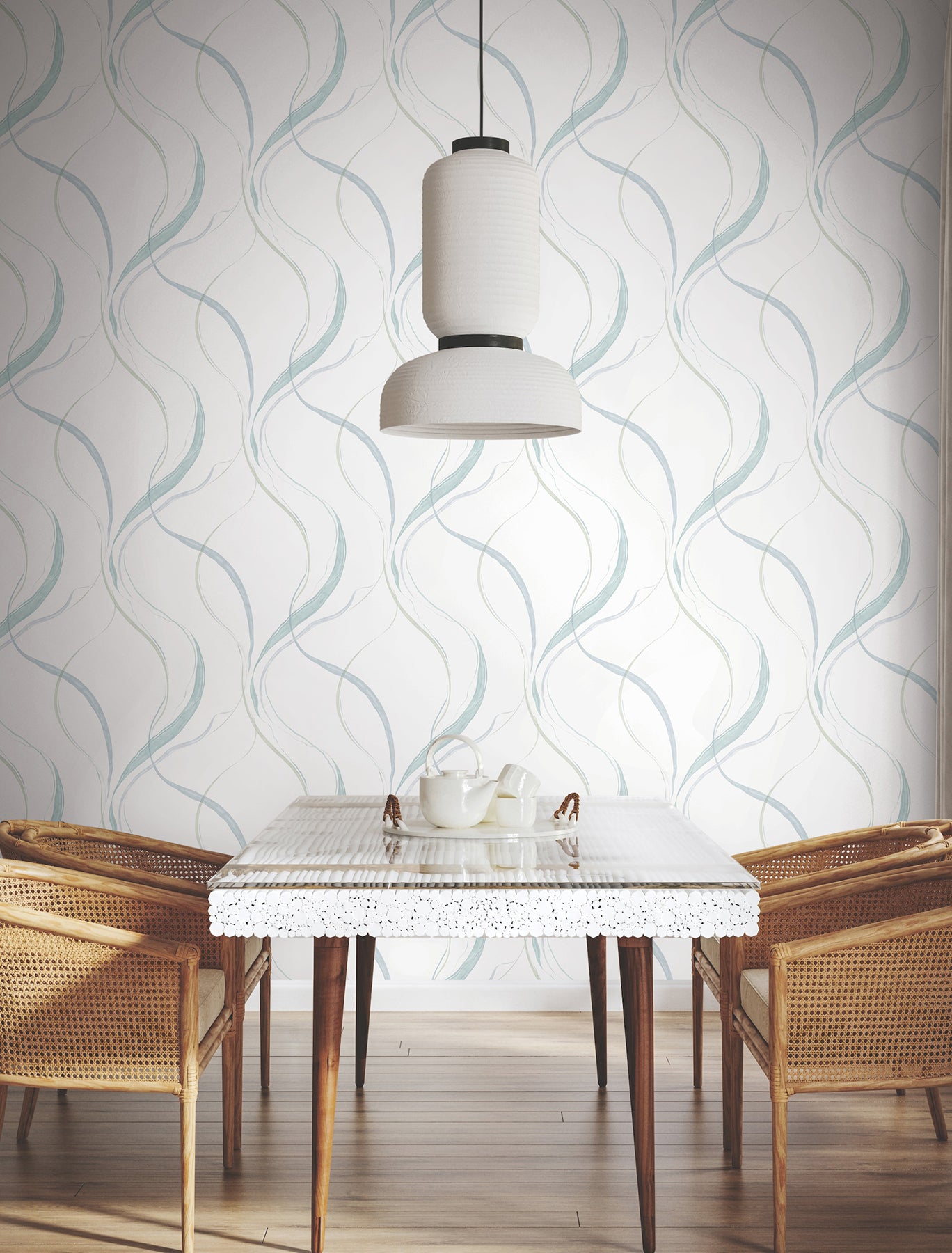 York Wallcoverings FM1094 Ink Flow Seaglass Wallpaper