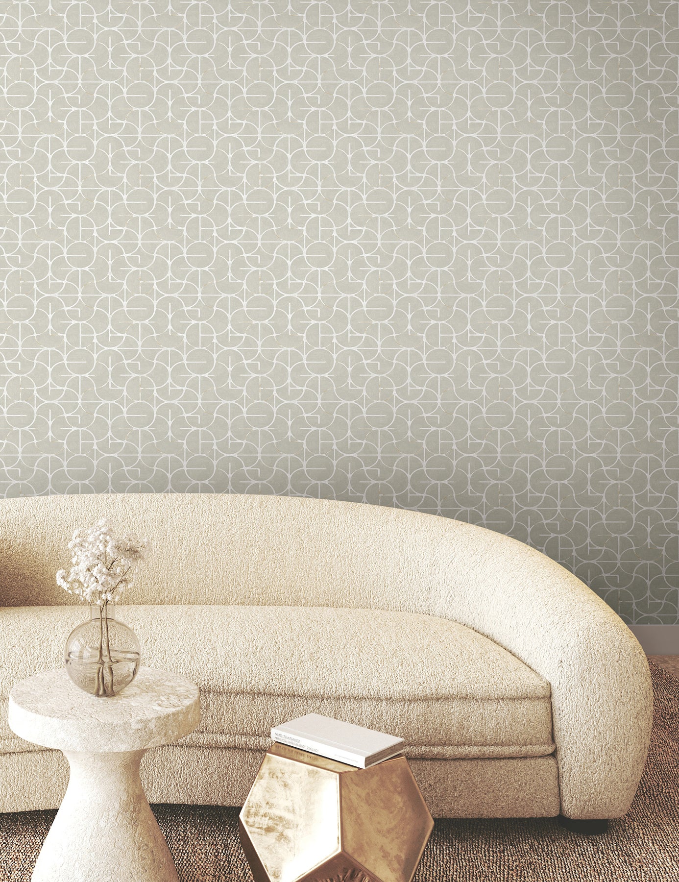 York Wallcoverings FM1102 Looking Glass Grey & Silver Wallpaper