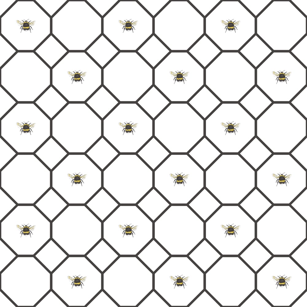 Galerie Wallcoverings G45406 Bee Hive With Bees White Wallpaper