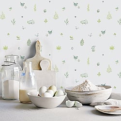 Galerie Wallcoverings G4543 Meadow Spot Green Wallpaper