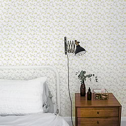 Galerie Wallcoverings G56650 Delicate Floral Yellow Wallpaper