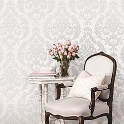 Galerie Wallcoverings G67606 Damask Cream Wallpaper