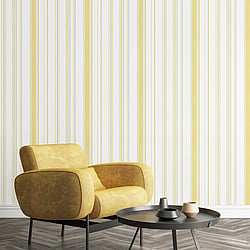Galerie Wallcoverings G68059 Casual Stripe Yellow Wallpaper