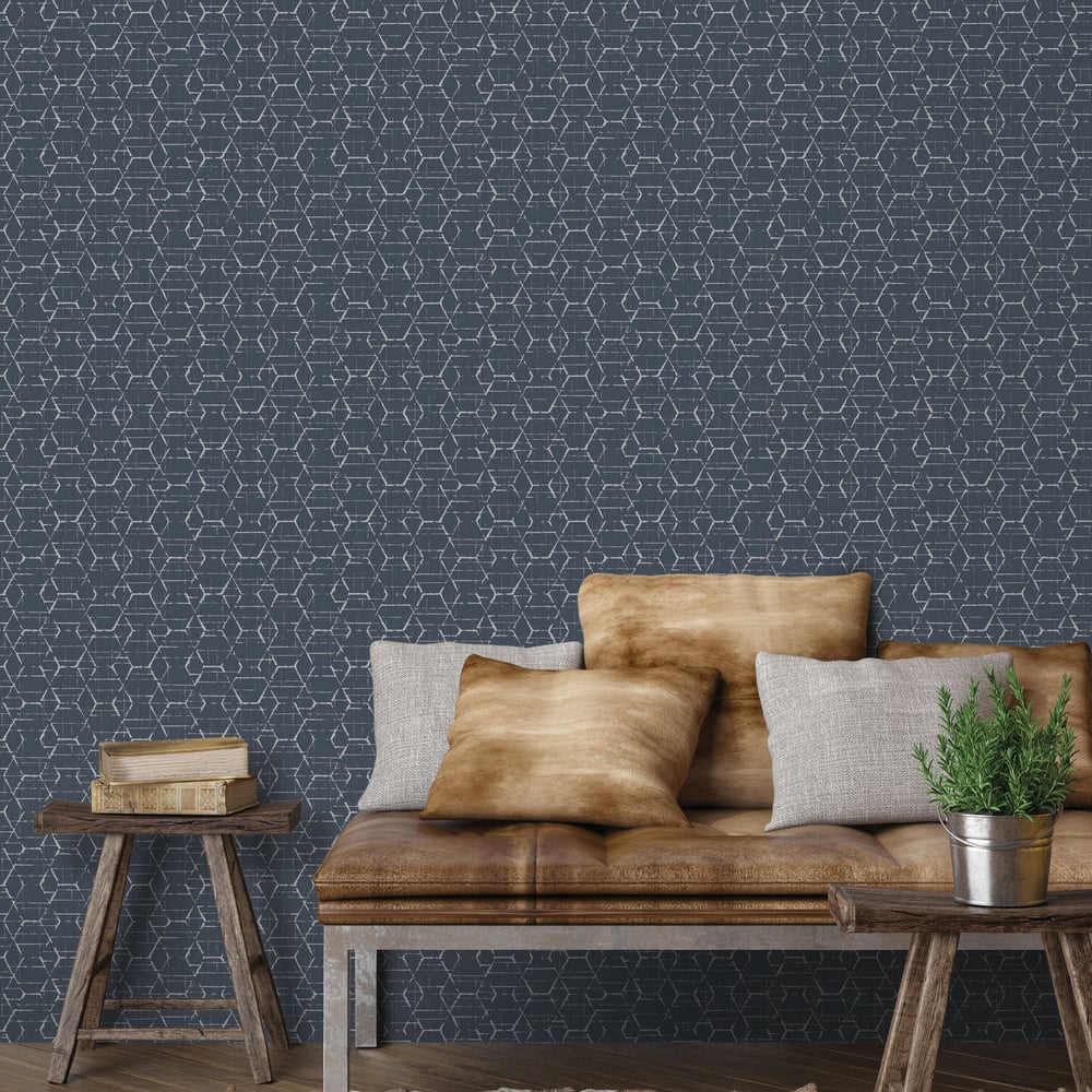 Galerie Wallcoverings G78247 Hextex Black Wallpaper