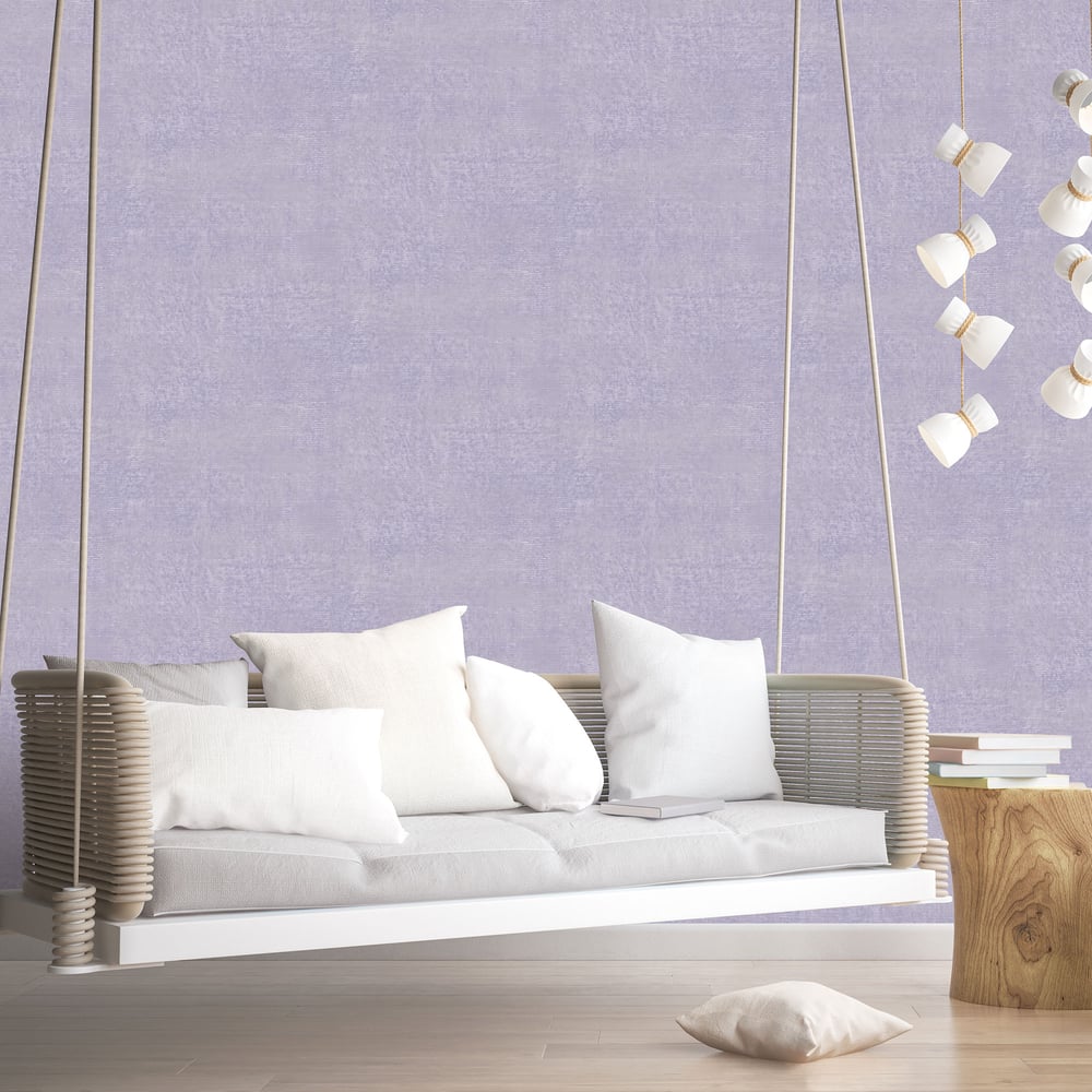 Galerie Wallcoverings G78255 Metallic Linen Lilac Wallpaper