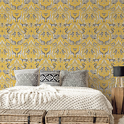 Galerie Wallcoverings G78315 Menagerie Yellow Wallpaper