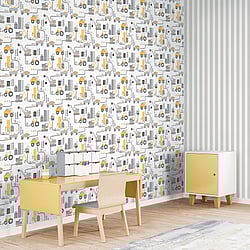 Galerie Wallcoverings G78362 Construction Yellow Wallpaper