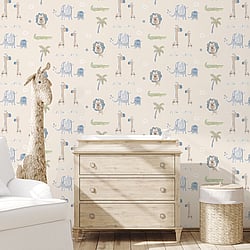 Galerie Wallcoverings G78378 Jungle Friends Beige Wallpaper