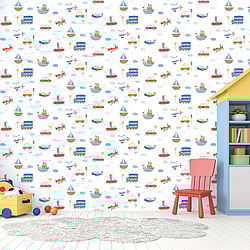 Galerie Wallcoverings G78415 Transportation Multi-Coloured Wallpaper