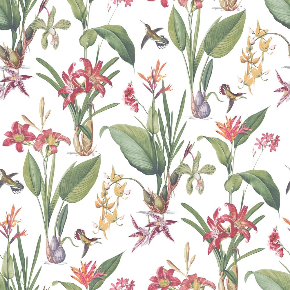 Galerie Wallcoverings G78505 Cottage Botanical Multi-Coloured Wallpaper