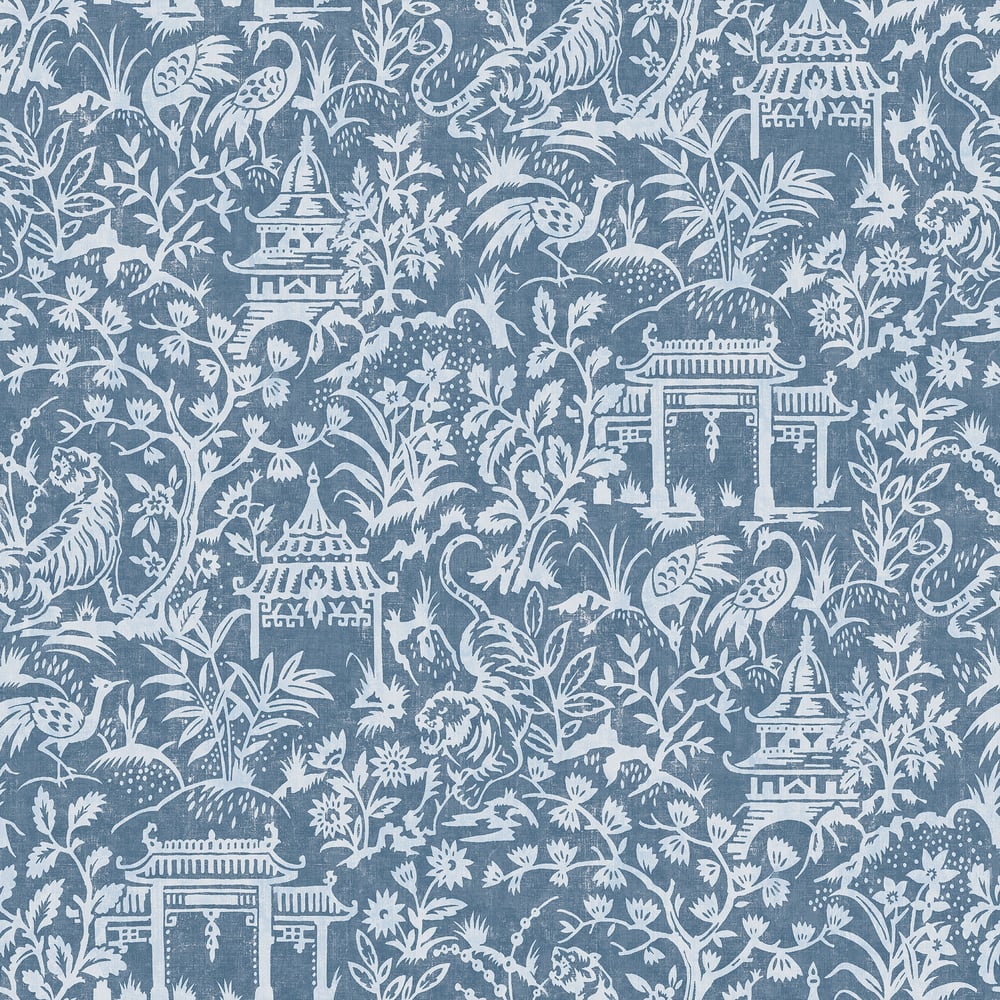 Galerie Wallcoverings G78508 Garden Toile Blue Wallpaper