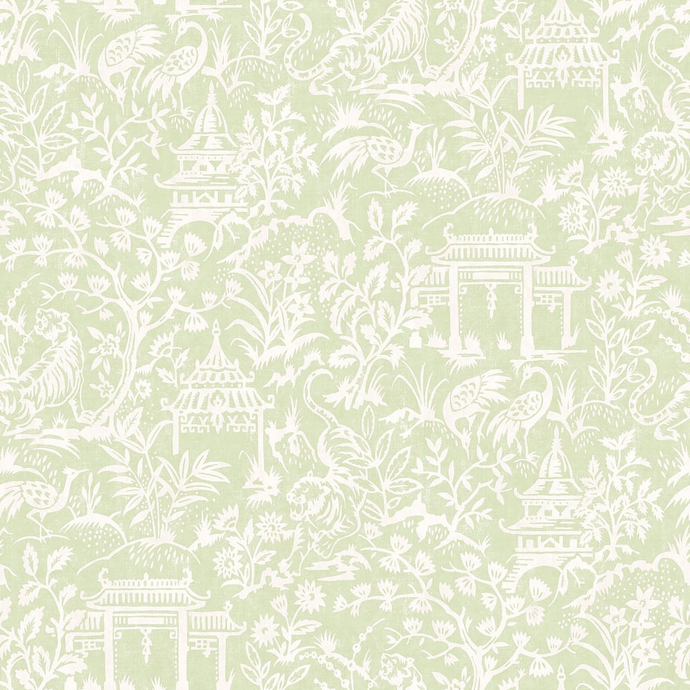Galerie Wallcoverings G78509 Garden Toile Green Wallpaper
