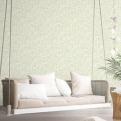 Galerie Wallcoverings G78509 Garden Toile Green Wallpaper