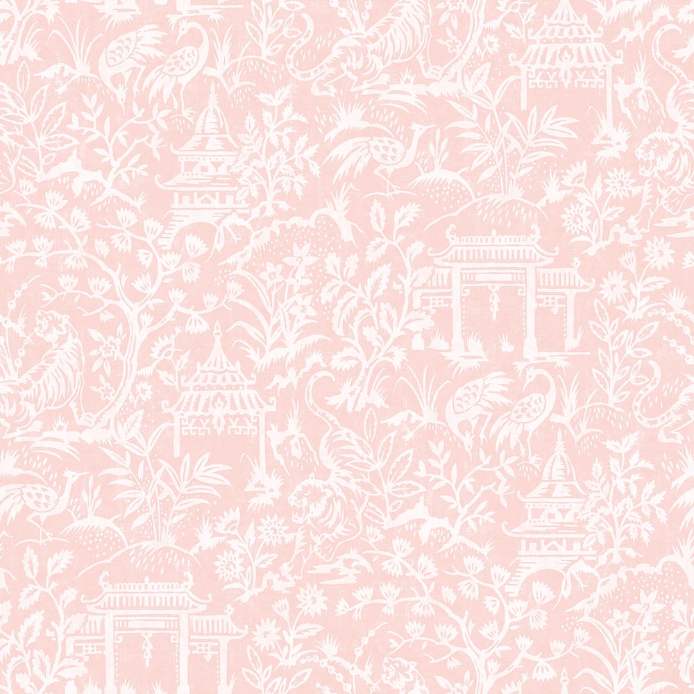 Galerie Wallcoverings G78511 Garden Toile Pink Wallpaper