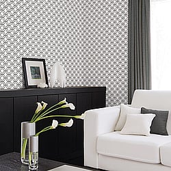 Galerie Wallcoverings G78525 Trellis Positive Black Wallpaper